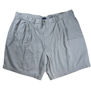 IZOD Pleated Khaki Shorts‎ Mens 46 Casual Relaxed Fit Comfortable Preppy